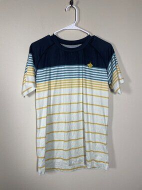 Rabbit EZ Tee Shirt Men's M Stripe Performance Running Gym Athletic!